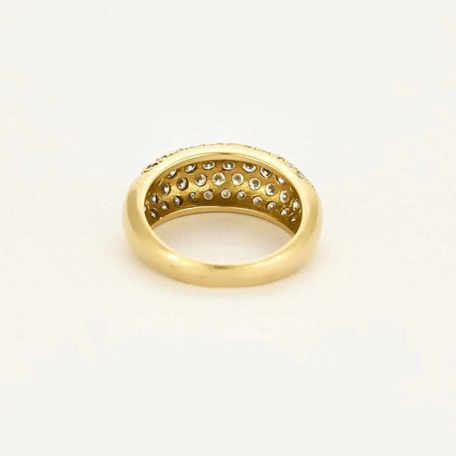 Bague 55 Bague - Bague bandeau en or jaune 18k et diamants 58 Facettes BG10