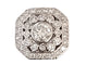 Bague 53.5 Bague Style Art Déco Octogonale Diamants Or Blanc 58 Facettes R 1656