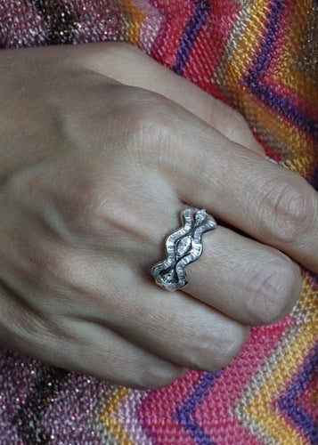 Bague 55 Bague Waves Or blanc et Diamants 58 Facettes RNG2506