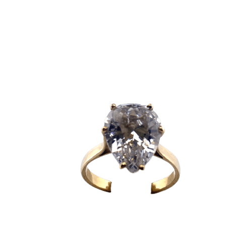 Bague 54 Bague en or jaune 18 carats avec pierre taille poire 58 Facettes 250164
