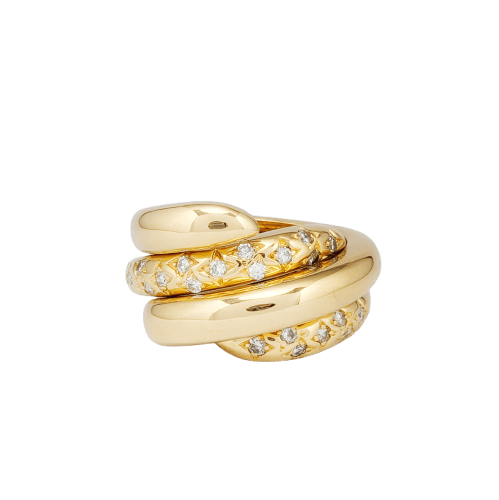 Bague 59 Chaumet Tango - Bague en or jaune 18 carats et diamants 58 Facettes 32617