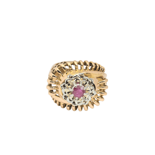 Bague 52 Bague en or rose 18 carats et rubis 58 Facettes 28993