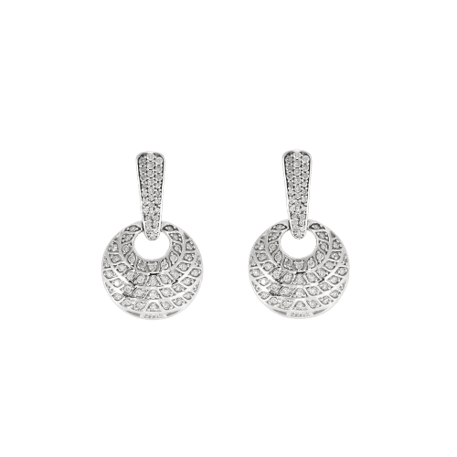 Boucles d'oreilles Pendants d'oreilles or blanc et diamants 58 Facettes GULK203