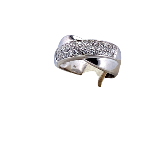 Bague 57.5 Bague pavée en or blanc 18K et diamants 0,84 ct 58 Facettes 250102