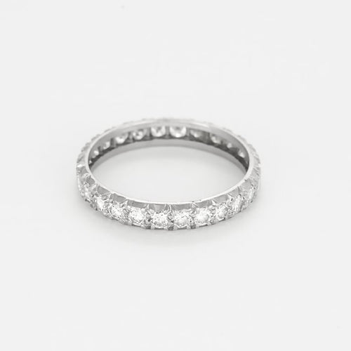 Bague 57 Alliances américaine en or gris et diamants 58 Facettes MON0828X5