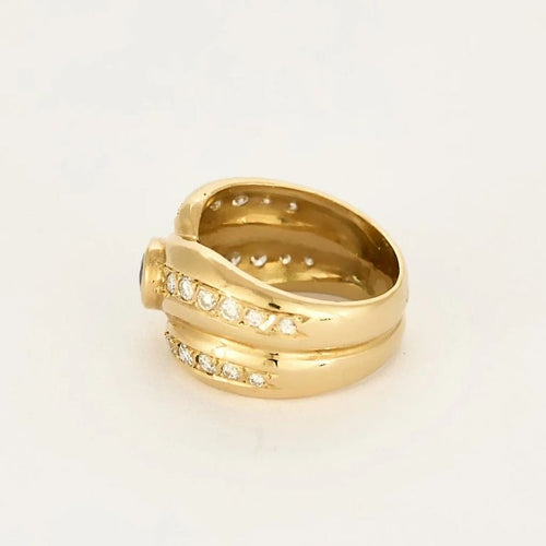 Bague 50 Bague en or jaune , saphir et diamants 58 Facettes DINA0178