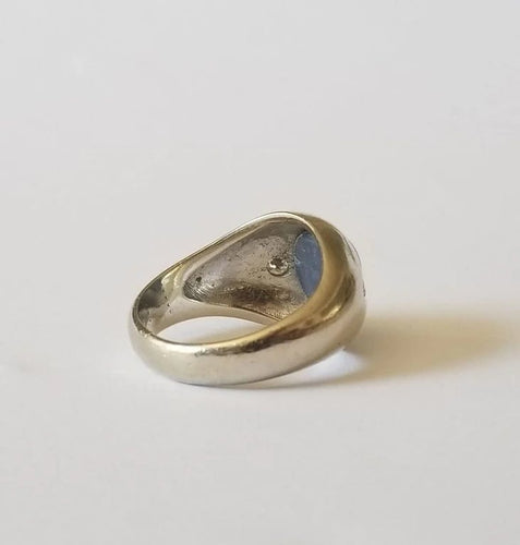 Bague 51 Chevalière Saphir et Diamants 58 Facettes