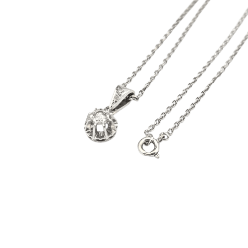 Collier Collier en or blanc 18 carats et diamants 58 Facettes 30614