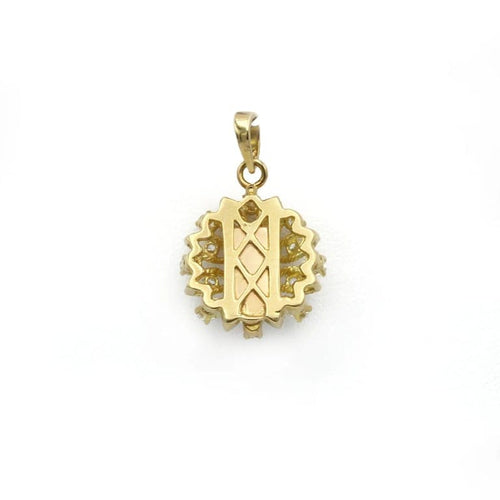 Pendentif Pendentif fleur en or jaune 750‰ et diamants 58 Facettes 250306R