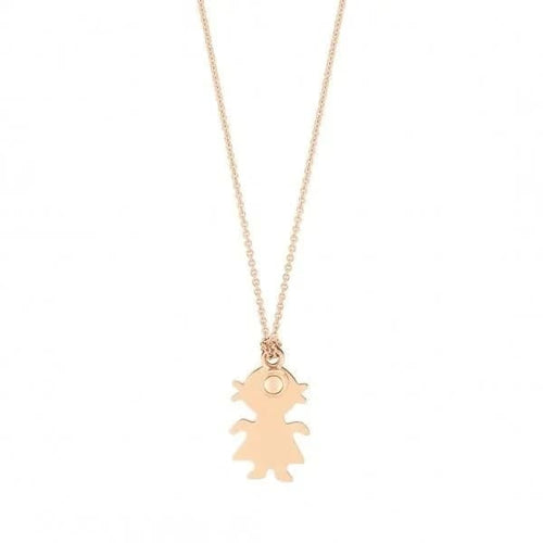 Collier Ginette NY - Collier Little Girl en or rose 18 carats 58 Facettes
