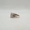 Bague 53 Bague or blanc sertie d’un saphir jaune et diamants 58 Facettes
