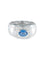Bague 54 Bague solitaire matelassée en or gris et saphir ovale, diamants 58 Facettes 418 00231