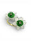 Bague 55 Bague fleur en or jaune avec cristal de roche, jade et diamant 58 Facettes