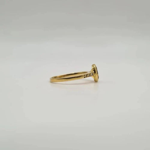 Bague 52 Solitaire - Bague en or jaune 18 carats sertie d’une citrine ovale 58 Facettes