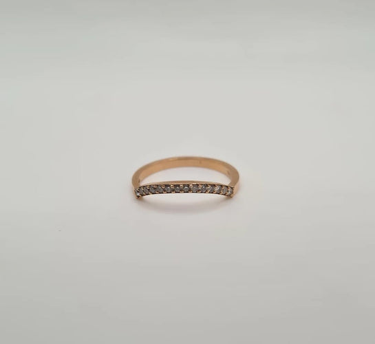 Bague 53 Alliance or rose sertie de diamants 58 Facettes