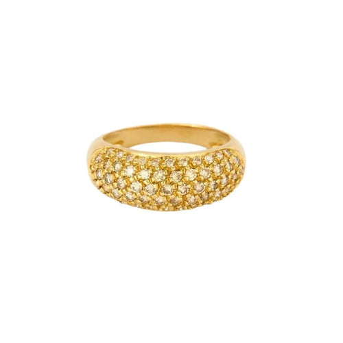 Bague 59 Bague bandeau or jaune et diamants 58 Facettes CAL2259