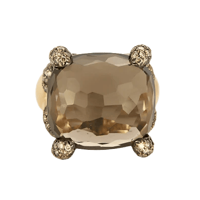 Bague 50 Pomellato - Tango - Bague en or rose 18k, quartz fumé et diamants 58 Facettes 58FC130