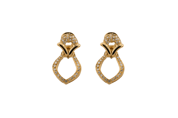 Boucles d'oreilles Boucles d’oreilles à clip en or jaune 18 ct et diamants 58 Facettes ORC210