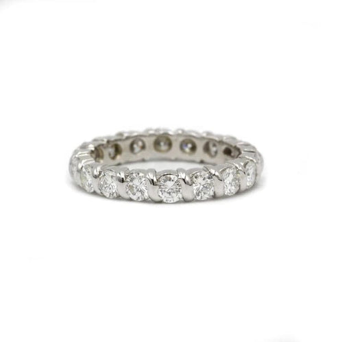 Bague 51 Alliance or blanc diamants 58 Facettes 240384R