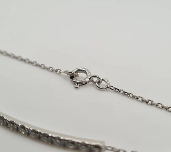 Bracelet Bracelet or blanc serti d’une barrette de diamants 58 Facettes