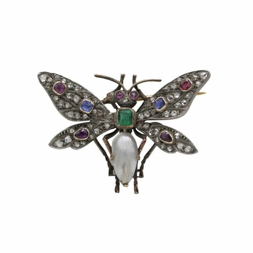 Broche Broche Libellule - Or & Pierres précieuses 58 Facettes 220097R