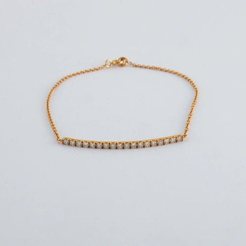 Bracelet Bracelet or rose barrette de diamants 58 Facettes