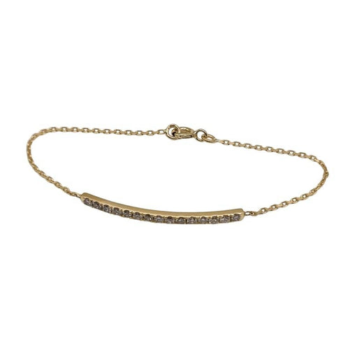 Bracelet Bracelet or jaune 18 carats serti d’une barrette de diamants 58 Facettes