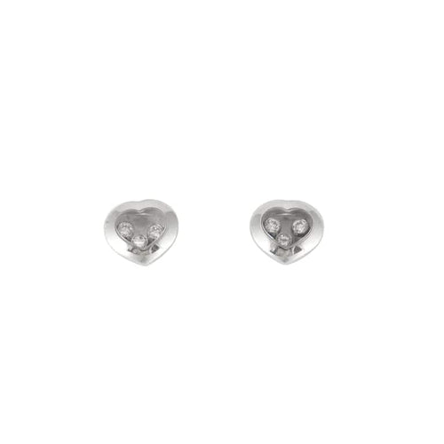 Boucles d'oreilles Chopard - Boucles d'oreilles Happy Diamonds Icons en or gris et diamants 58 Facettes ALGU05