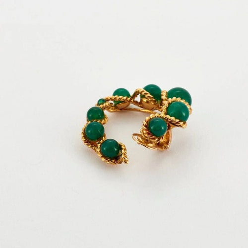 Boucles d'oreilles BOUCHERON - Demie-parure Or Jaune et Chrysoprases 58 Facettes