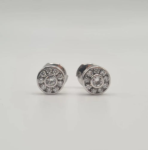 Boucles d'oreilles Boucles d'oreilles or blanc diamants 58 Facettes