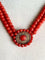 Collier Collier ancien 2 rangs de corail facetté avec motif central - 19ème siècle 58 Facettes