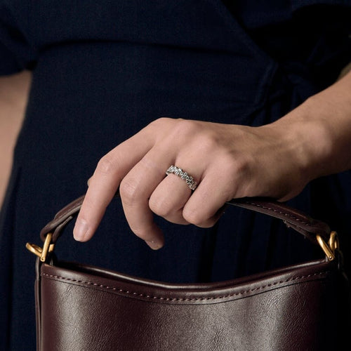 Bague 49 Demie alliance en or 14K et diamants 58 Facettes LIS2771X2