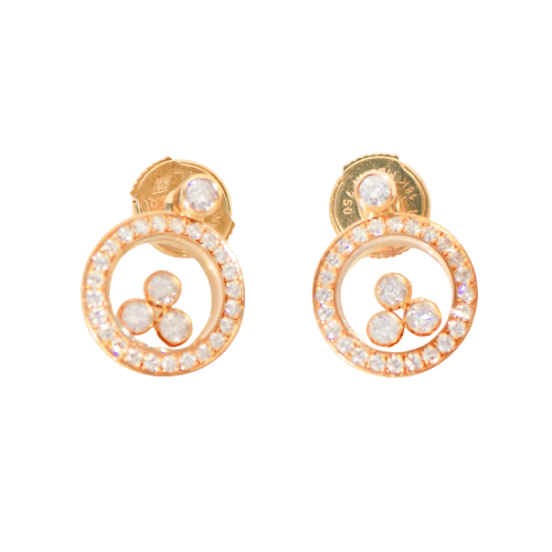 Boucles d'oreilles Chopard Happy Diamonds - Boucles d’oreilles en or jaune 18 carats et diamants 58 Facettes 3290
