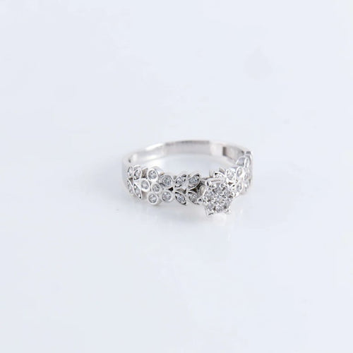 Bague 54 Bague Solitaire Fleurs diamants 58 Facettes FM91