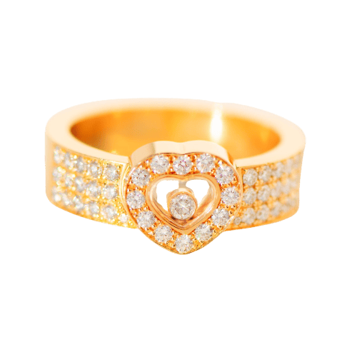 Bague 60.5 Chopard Happy Diamonds - Bague en or jaune 18 carats et diamants 0,74 ct 58 Facettes 3287