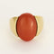 Bague 54.5 Bague en Or jaune et corail rouge 58 Facettes ROM1669