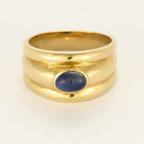 Bague 57 Bague bandeau en or jaune et saphir 58 Facettes PER0517