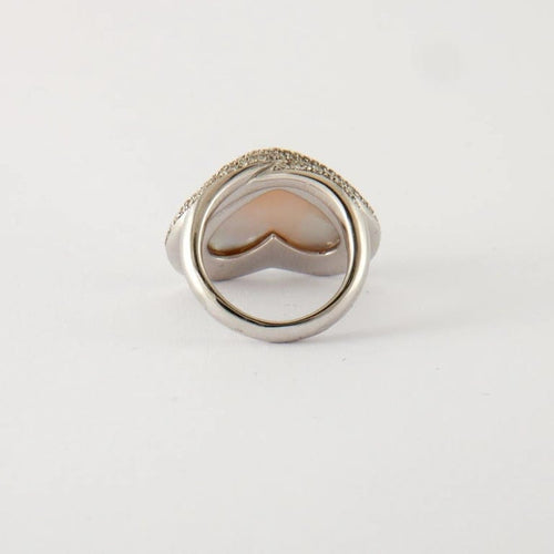Bague 53 Bague Coeur Diamants Nacre 58 Facettes