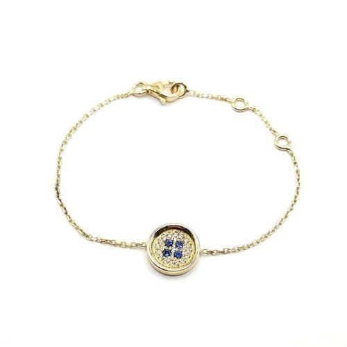 Bracelet Bracelet or jaune, diamants et saphirs signé Ely Bela 58 Facettes