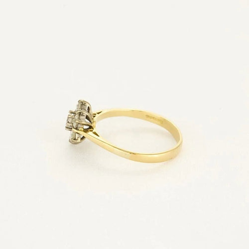 Bague 58 Bague entourage en or jaune et blanc 18k et diamants 58 Facettes LJ BAV1