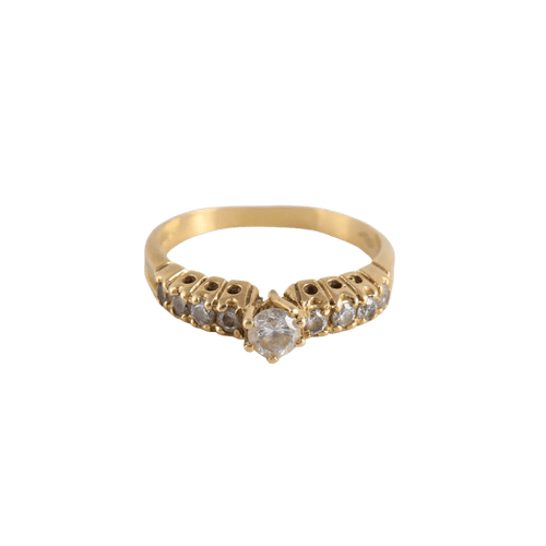 Bague 56 Bague Solitaire épaulé, 9 Diamants 58 Facettes FM87