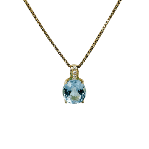Pendentif Pendentif en or jaune 18 carats avec topaze et diamants 58 Facettes 2364