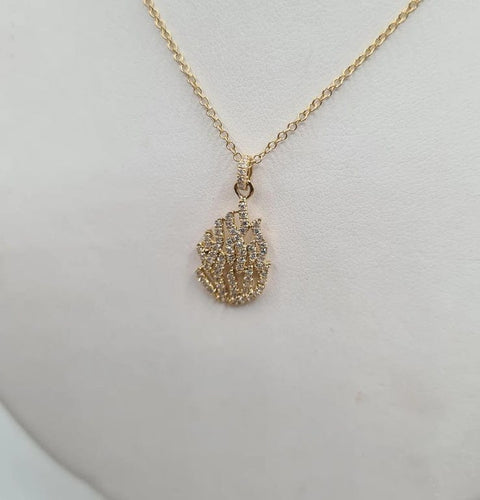 Collier Collier flammes or jaune serti de diamants 58 Facettes