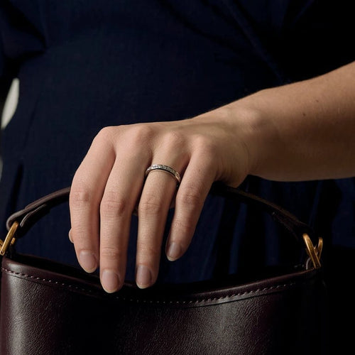 Bague 50.5 Alliance américaine en or blanc 58 Facettes B250686