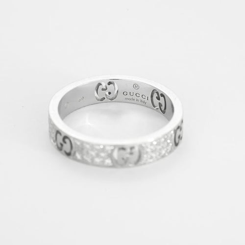 Bague 52 GUCCI - Icon  - Bague en or gris et diamants 58 Facettes ROD4447X3