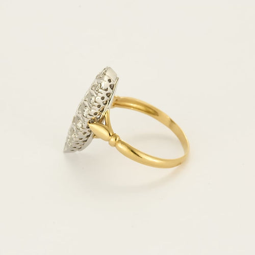 Bague 57 Bague marquise en or blanc, or jaune et diamants 58 Facettes MONTG0047