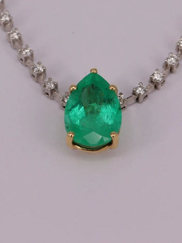 Collier Collier Tennis émeraude et diamants 58 Facettes 173