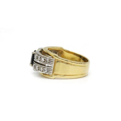 Bague 53 Bague - Or bi-colore, Diamants & Saphir 58 Facettes 250058SP