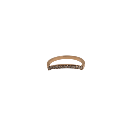 Bague 53 Alliance or rose sertie de diamants 58 Facettes