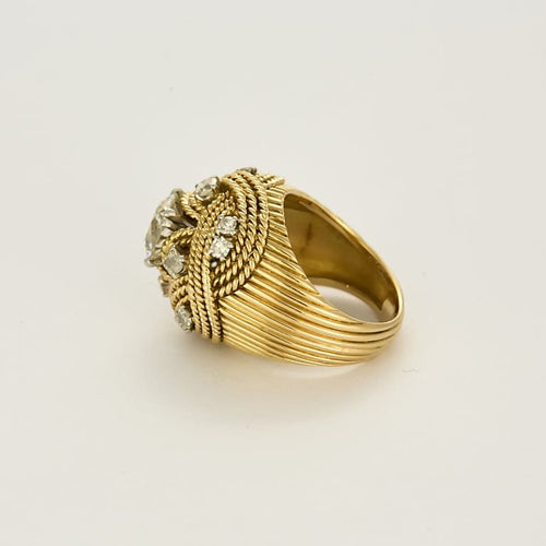 Bague 51 Bague en platine, or jaune et diamants 58 Facettes B250699